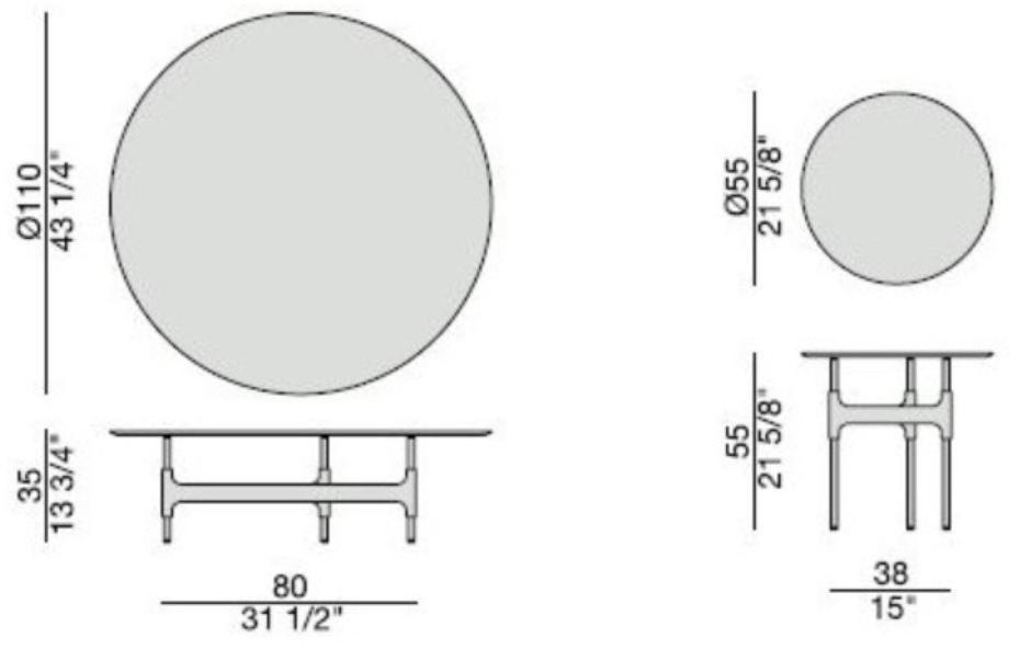 Porada Круглый мраморный журнальный столик для гостиной Iron sun-id-1371463 - Вид №2