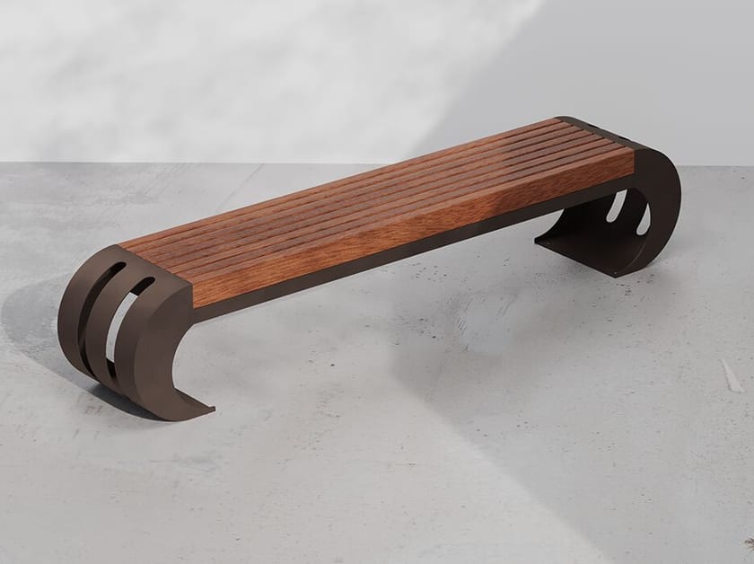 Стальная и деревянная скамья без спинки DIMCAR ICCOS ARCH-00011595