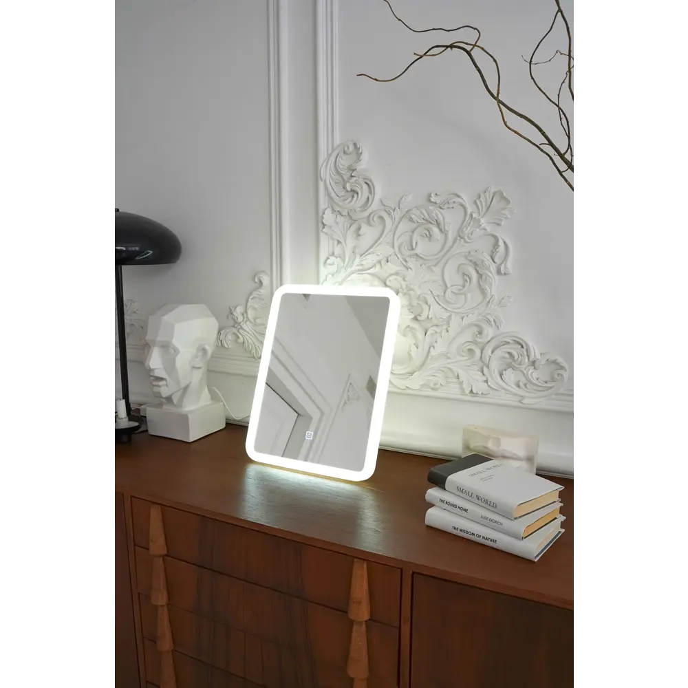 Зеркало настольное Континент Makeup 33x43 см пластик цвет белый CONTINENT Зеркало с LED-подсветкой STLM-2208390 - Вид №7