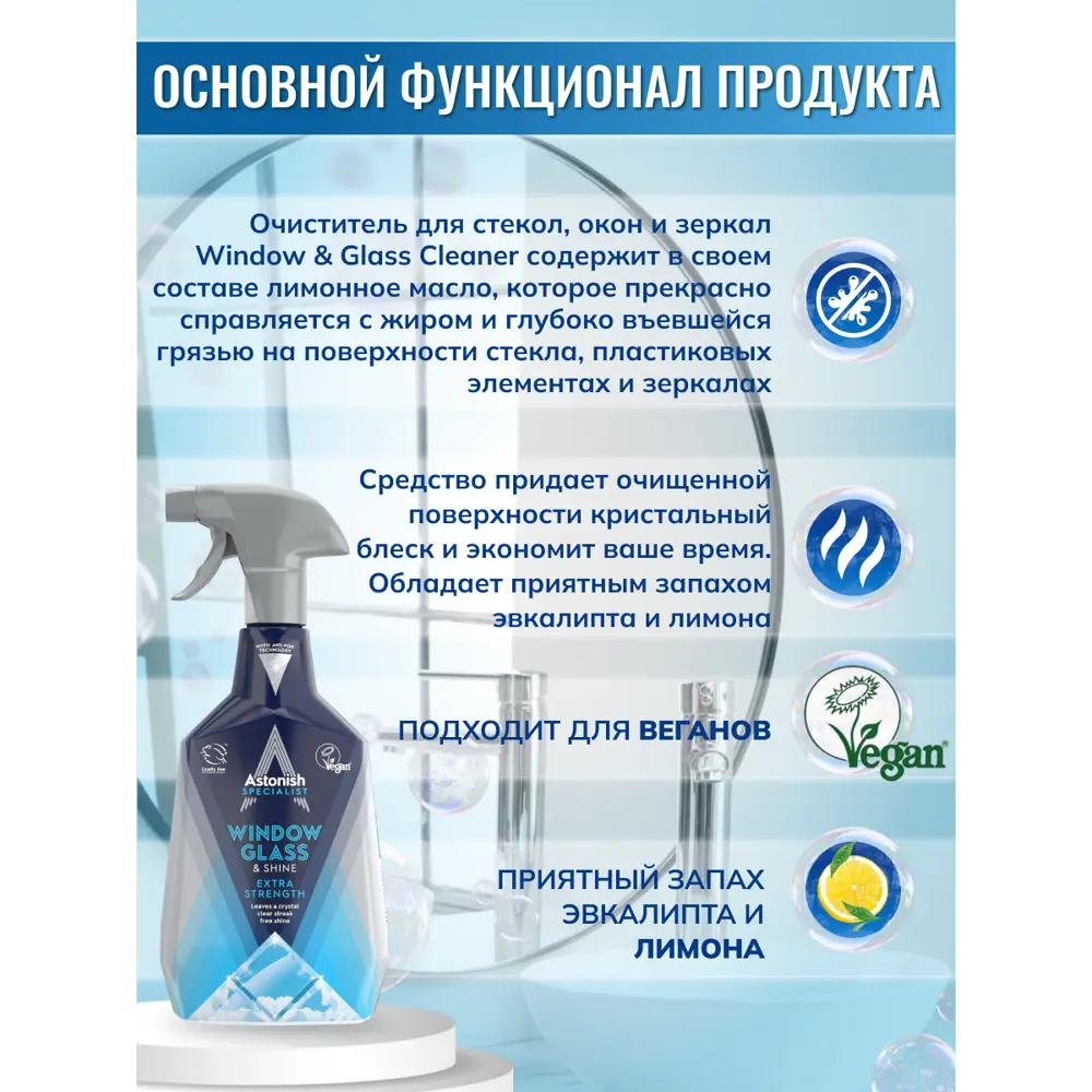 Astonish - Очиститель стекол и зеркал с цитрусовым ароматом 750 мл 85261315 STLM-0060526 - Вид №4