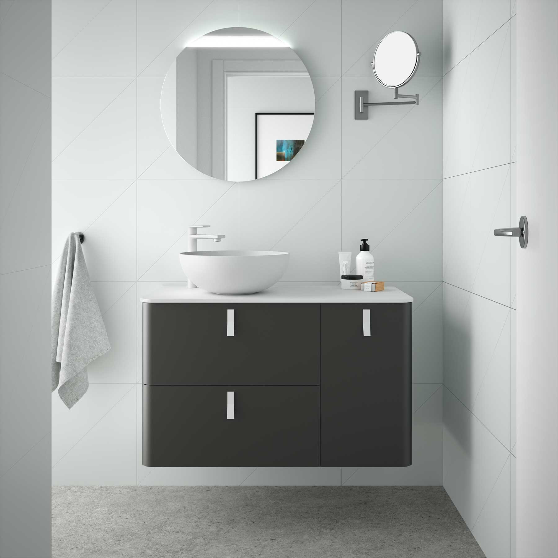24625 SALGAR Мебель для умывальника UNIIQ 1200 правая MATT ANTHRACITE 1194 x 540 x 450 мм Матовый антрацит 