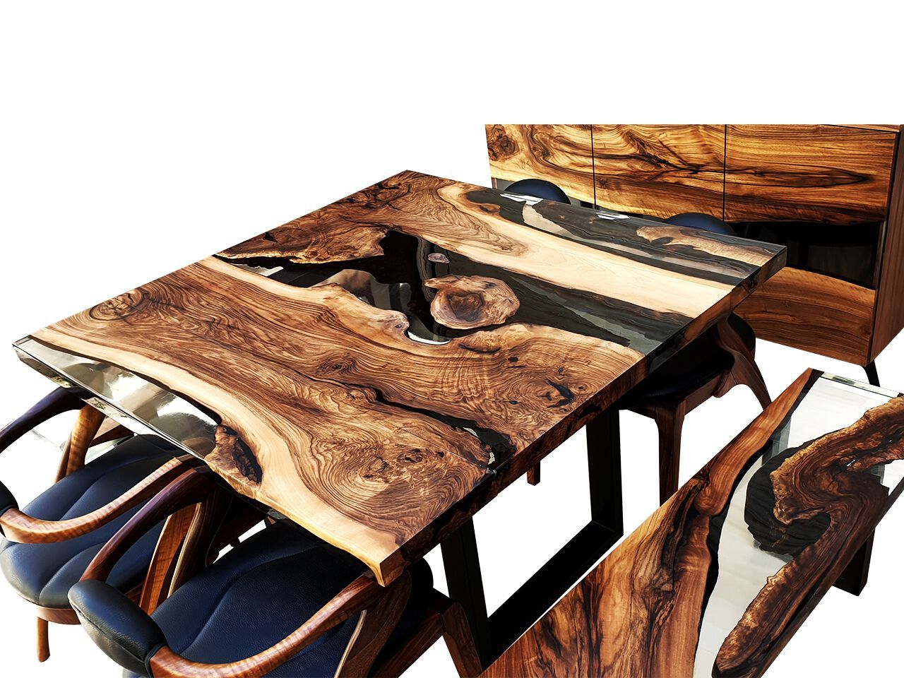 Обеденный набор из дерева и смолы Legnor LEG2408736 ARCH-00106175 - Вид №5