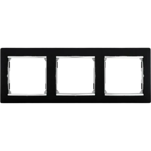 Рамка для розеток и выключателей Legrand Valena 3 поста, цвет ноктюрн/серебряный штрих