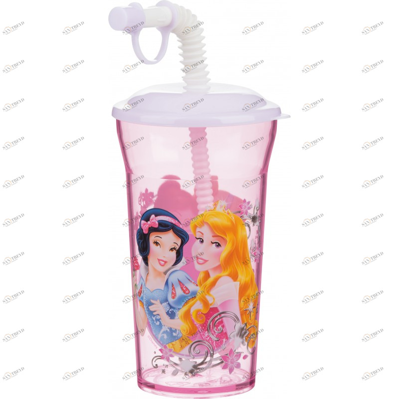 Стакан с крышкой и соломинкой №1 "Принцессы", 350 мл STOR ПРИНЦЕССЫ 335996 Розовый Santreyd 