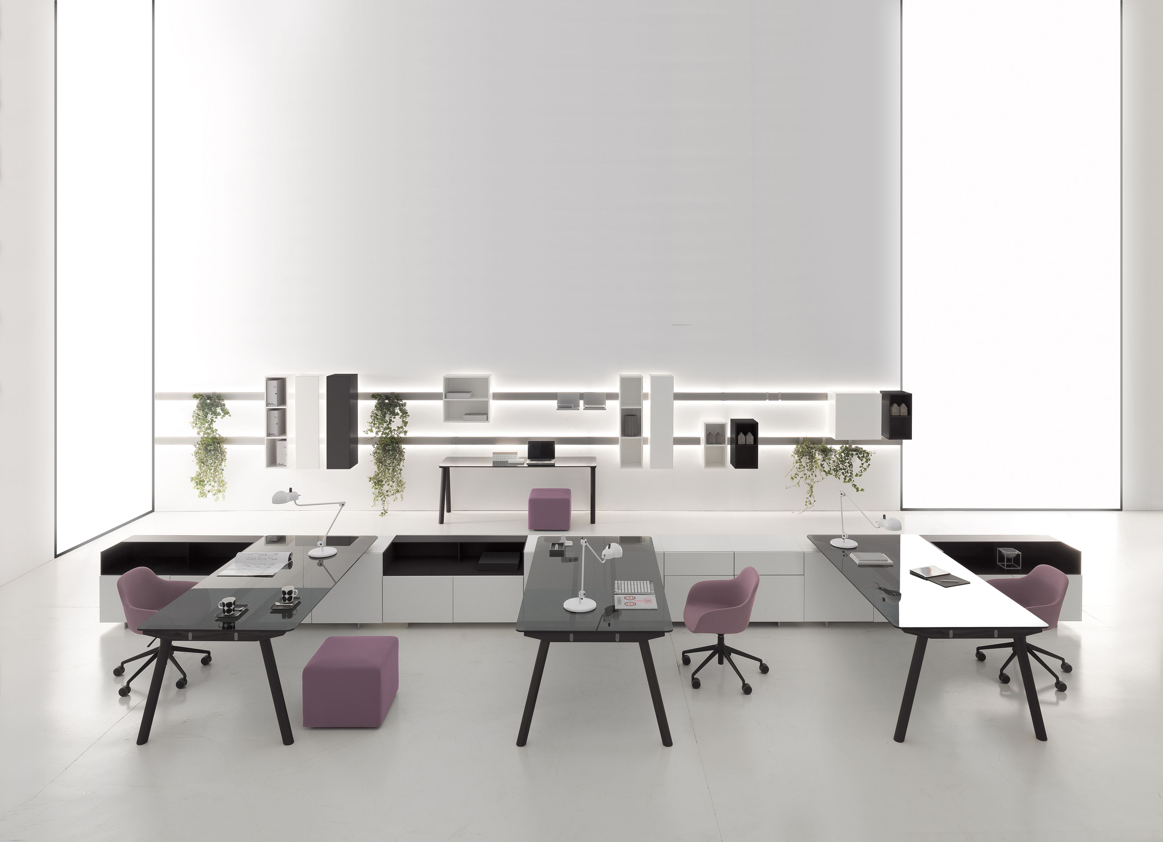 Меламиновая секционная стена с письменным столом DVO Milo ARCH-00093322 - Вид №1