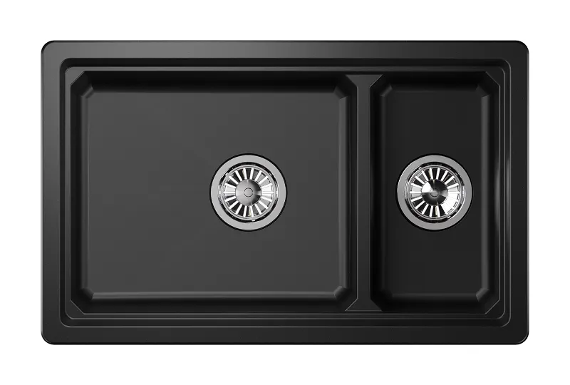 KS-7304U, ШВАРЦ (чёрный металлик), кухонная мойка, кварц GRANULA 7304U-ST331 - Вид №2