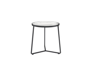 Круглый садовый журнальный столик с керамической столешницей