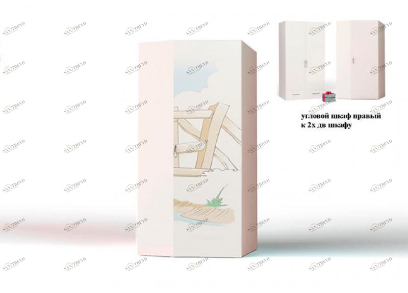 Шкаф угловой ABC-KING Bears (правый) 4631147956675