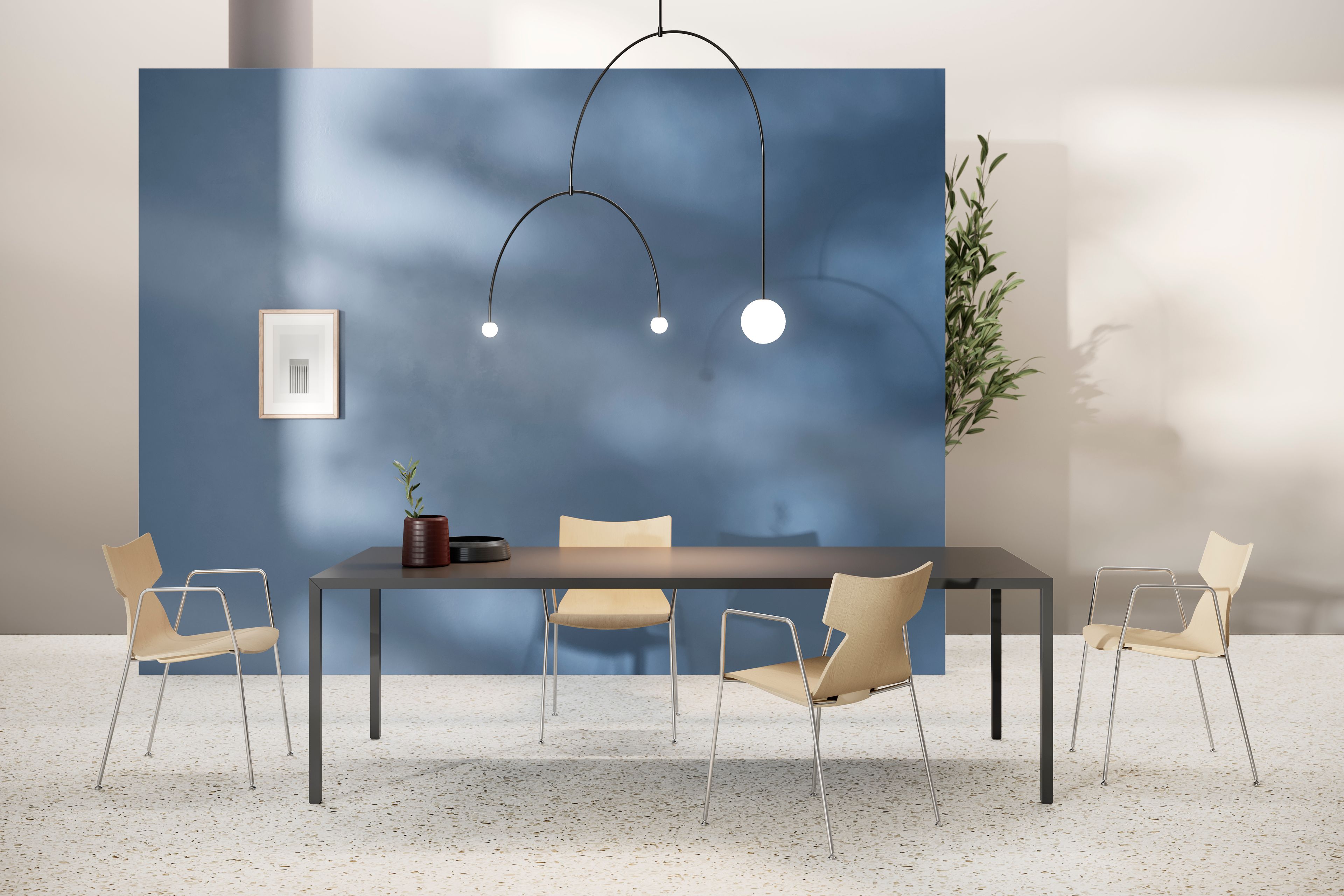 Штабелируемый стул для конференций из бука с подлокотниками Kastel Kimbox Wood ARCH-00079690 - Вид №1