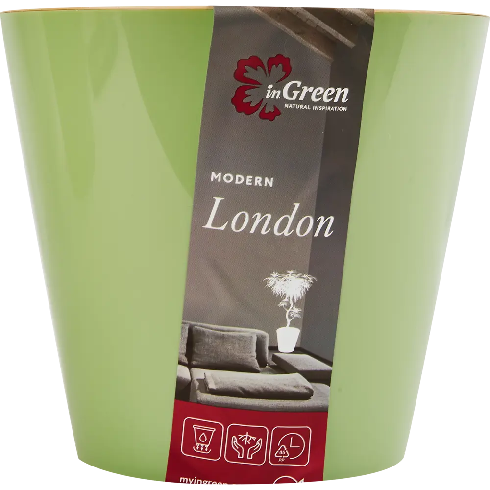 Горшок цветочный London ø16 h14.5 см v1.6 л пластик зеленый 87040015 STLM-2200695 INGREEN  - Вид №5