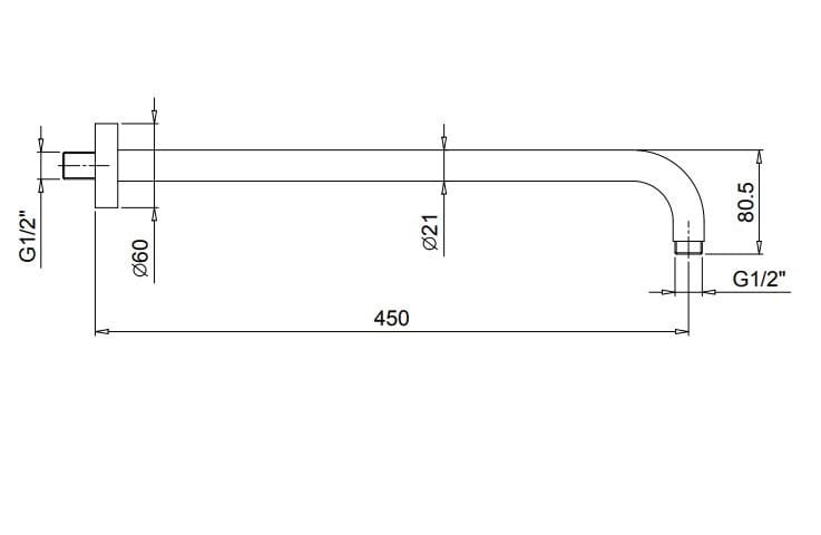 Настенный душ с дождевой насадкой ABOUTWATER AL/23 ARCH-00051201 - Вид №5