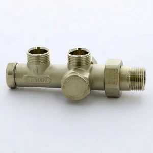 Узел радиаторный обжим-НН с разъемным соединением для двухтрубной системы разводки в стену TIEMME 1/2"-M22x16