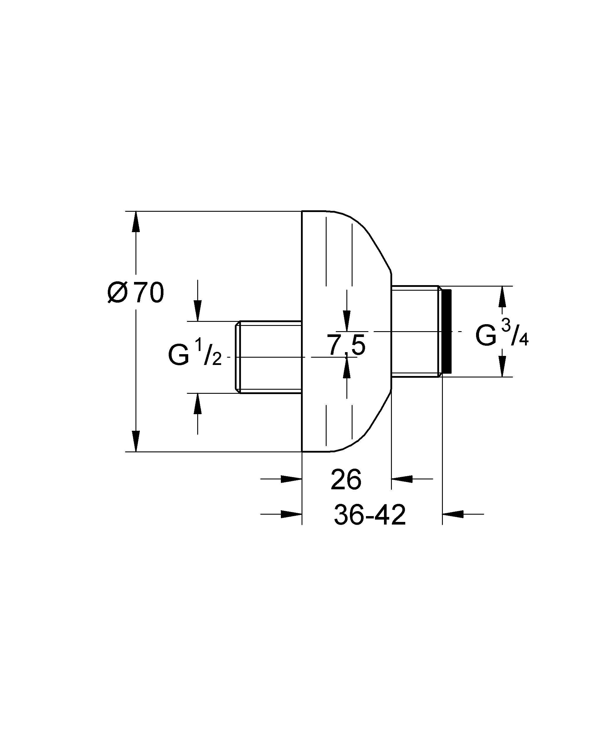 Эксцентрик s-образный GROHE (12006000) Spare Parts - Вид №1