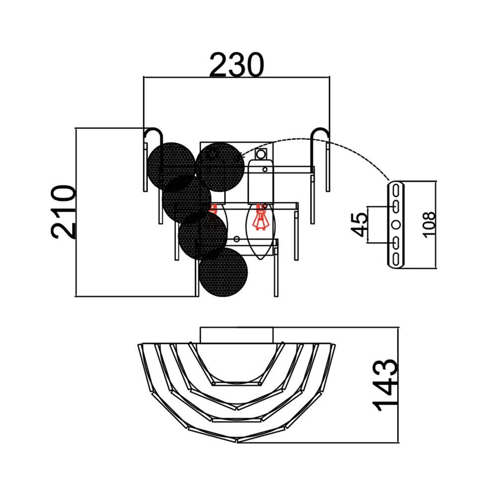 Светильник бра настенный Estares Telia цвет бронза STLM-2184056 - Вид №6