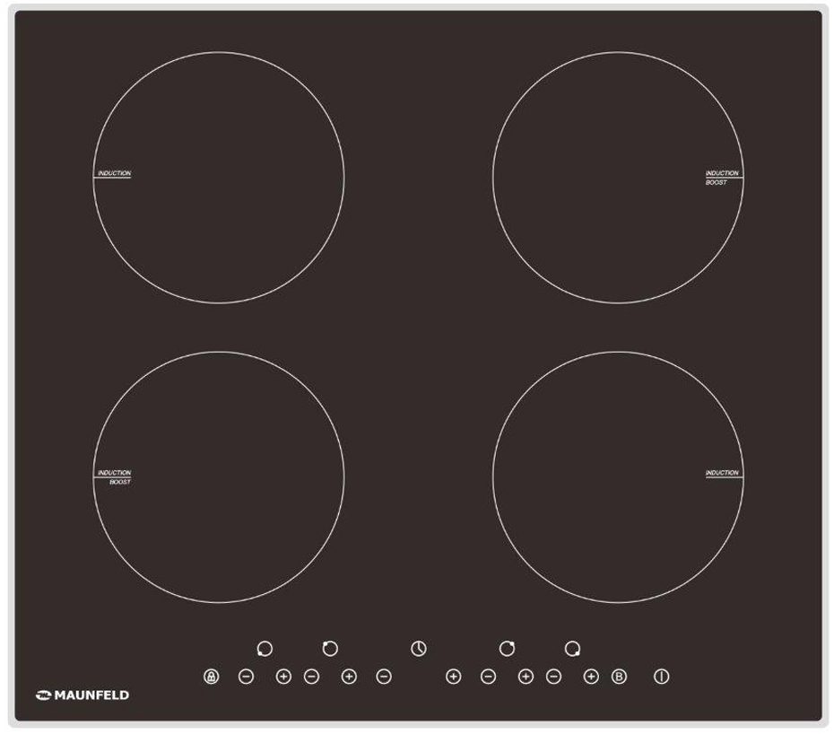 EVSI594BK Электрическая индукционная панель evi.594-bk/ индукционная, • тип: электрическая 60 см • тип установки: независимая • управление: фронтальное, сенсорное • нагревательный элемент: индукция, 4шт • мощность конфорок, вт: 2 0 0 0 /2 6 0 0 (бустер) Santreyd 