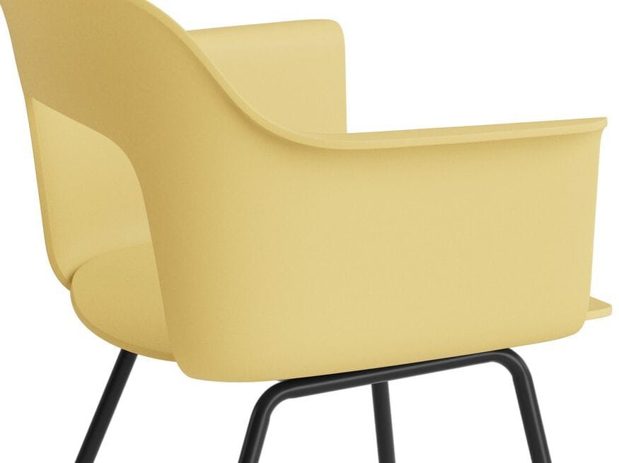 Полипропиленовый стул с подлокотниками с открытой спинкой Hay макет ARCH-00062765 - Вид №1