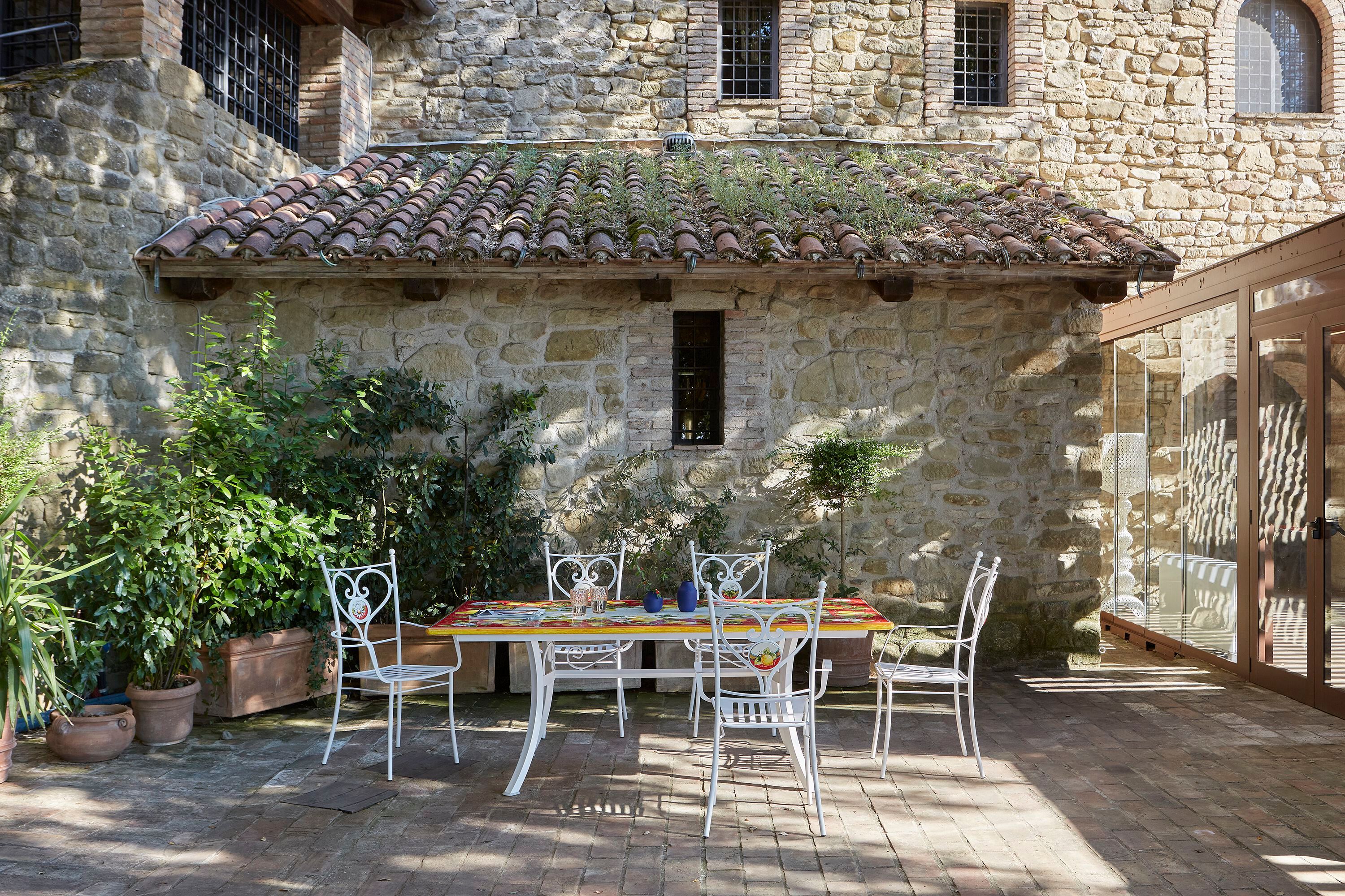 Садовый стол из фаянса и нержавеющей стали DOMIZIANI классический ARCH-00112915 - Вид №2