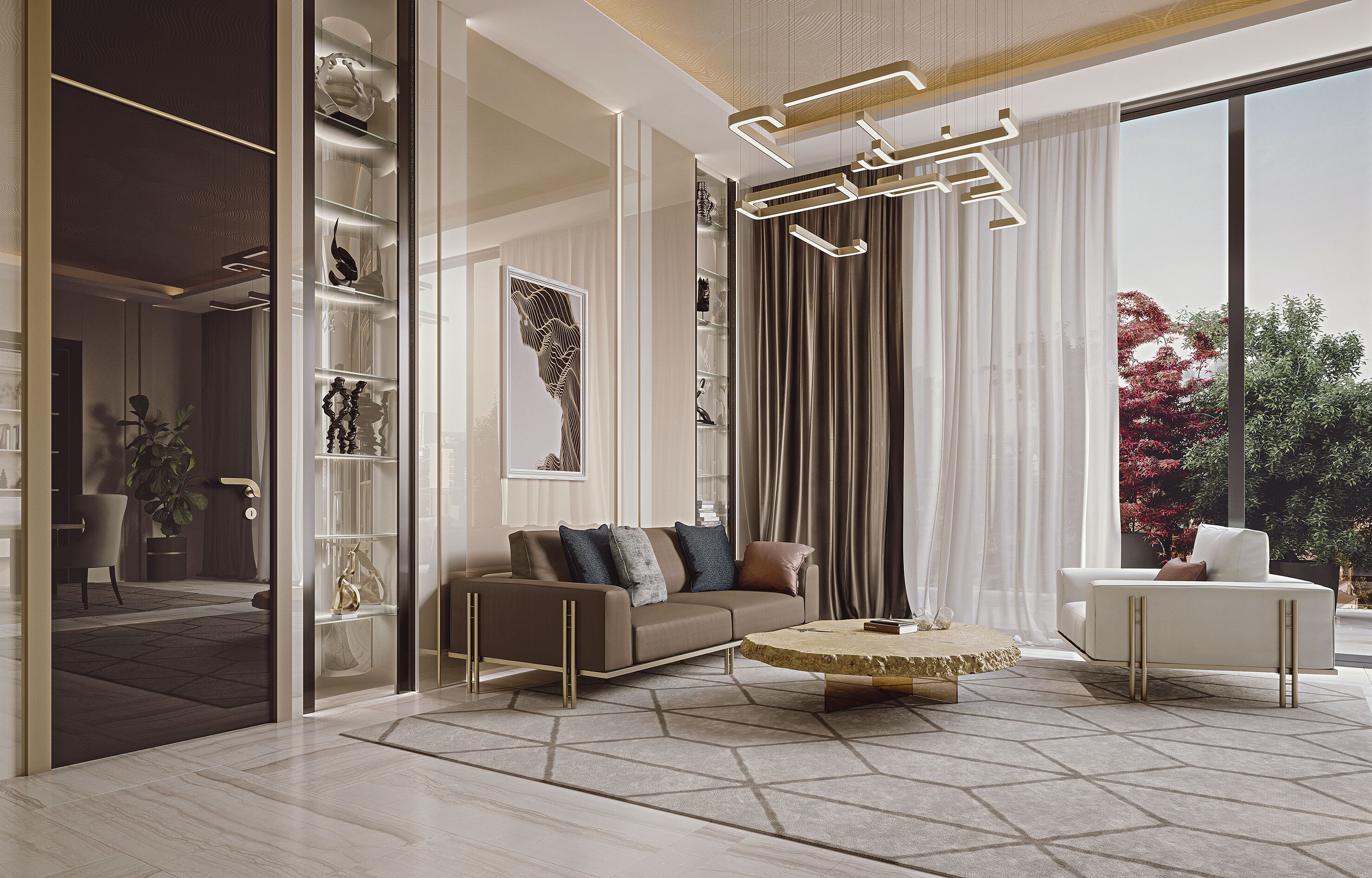 3-местный кожаный линейный диван Bizzotto Italia Atmosphera ARCH-00098226 - Вид №2