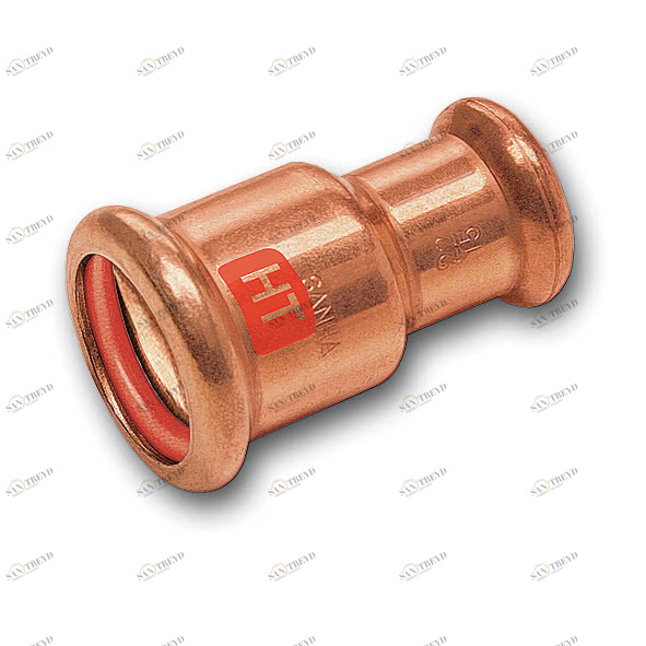 1122402815 SANHA 12240 пресс-фитинг солн.,медь, муфта редукцион. ВПр-ВПр 28x15 мм 