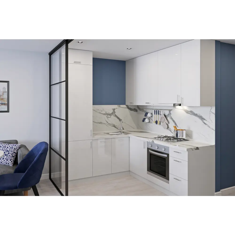 Фальшпанель для кухонного шкафа Аша 37x102 см KONSENSA ДСП цвет белый Аша белая STLM-2164196 - Вид №7