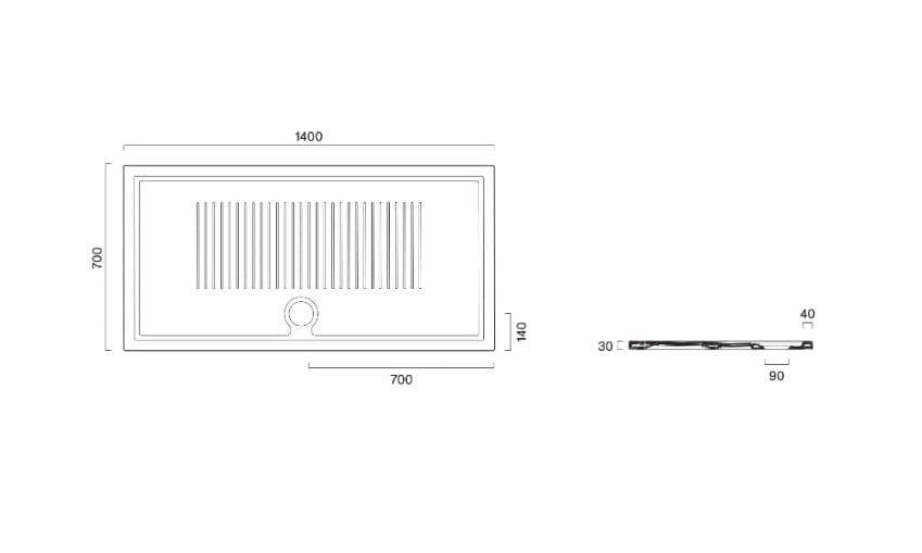 Нескользящий прямоугольный поддон для душа CERAMICA CATALANO H3 ARCH-00140330 - Вид №13