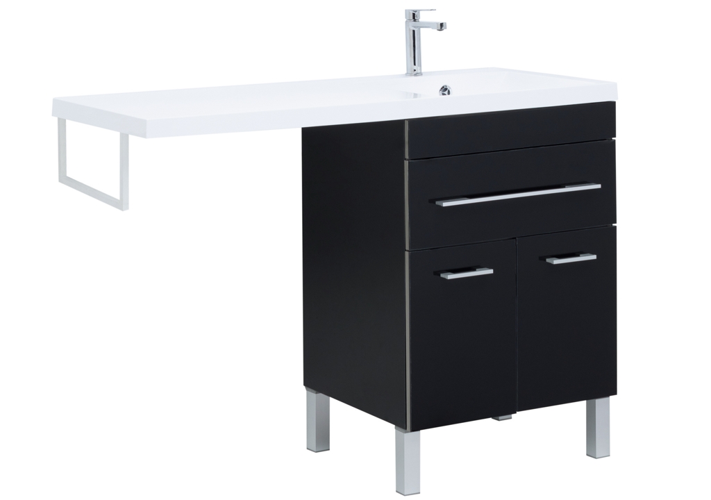 Тумба с раковиной Aquanet Верона 120 R черный (напольная, 1 ящик, 2 дверцы) 0018270500239568 - Вид №2