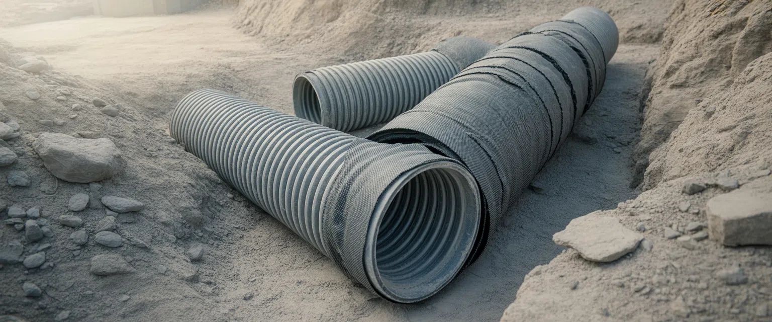 Гофрированные перфорированные (с геотекстилем и без) - Баннер категории