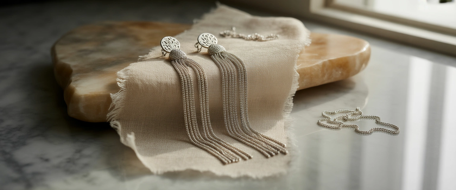 Серьги подвески (цепочки, кисточки, перья) - Баннер категории